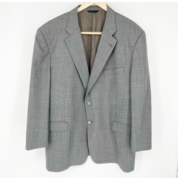 Vintage Burberry London Boyds‎ Philadelphia 100% Wool Gray Pinstripe 50 Regular - Picture 1 of 16